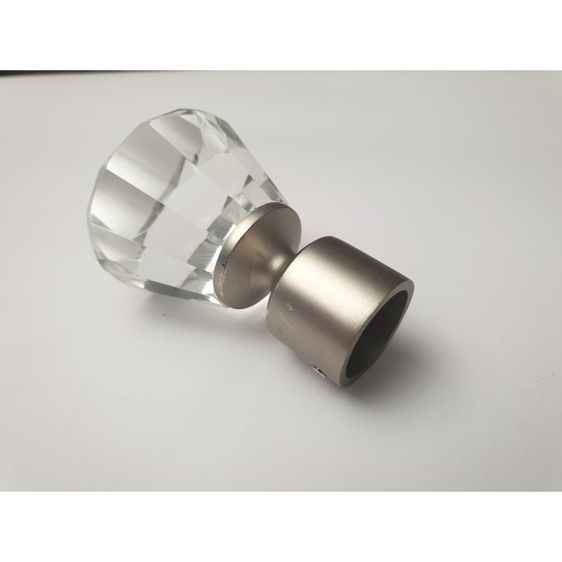 Matinio sidabro 19mm Crystal antgalis