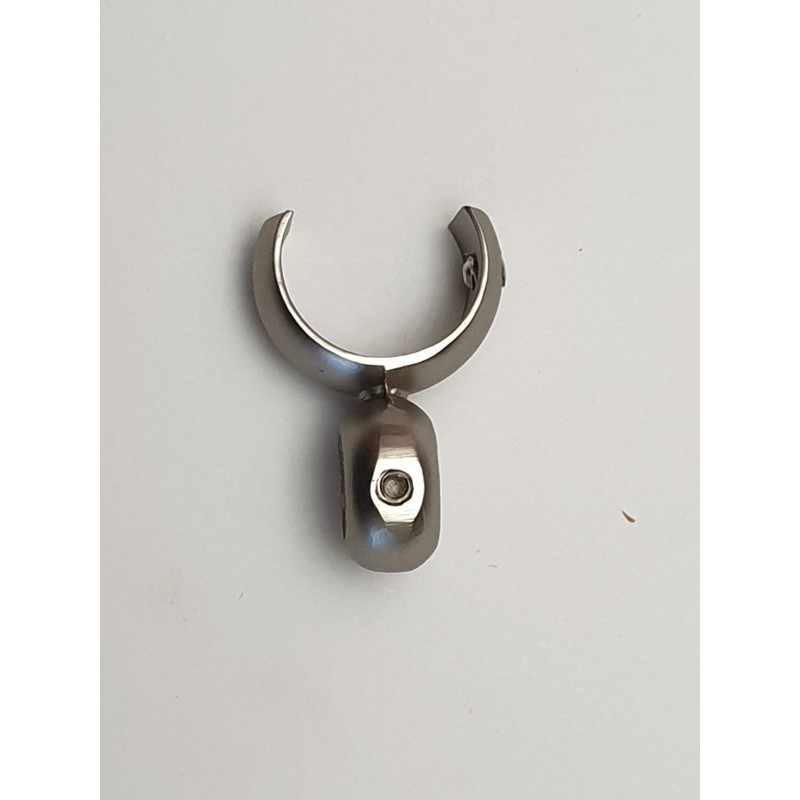 Matinio sidabro 19mm Užmaunamas laiklis bėgeliui angalis