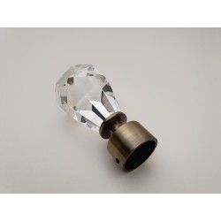 Antikinės bronzos 25mm Crystal antgalis