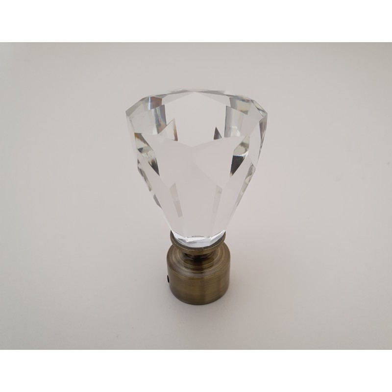 Antikinės bronzos 25mm Crystal antgalis