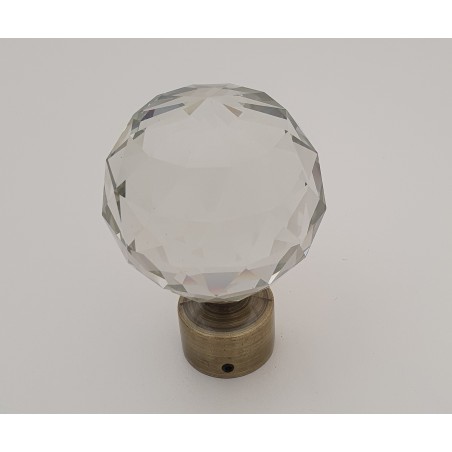 Antikinės bronzos 25mm Crystal oval antgalis