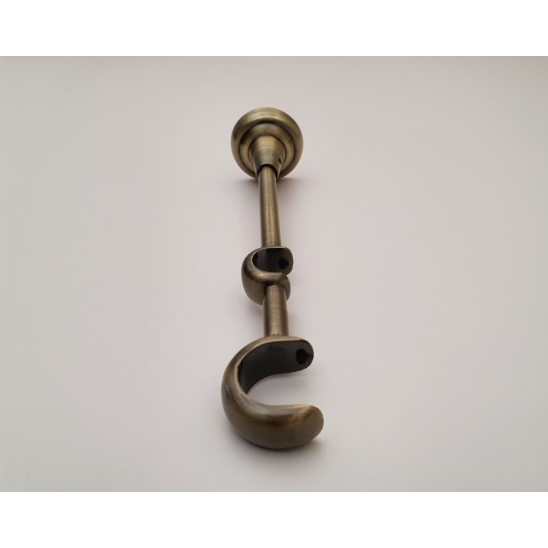 Antikinės bronzos 19/25mm Atvira dviguba kojelė 19mm lazdai/bėgeliui ir 25mm lazdai