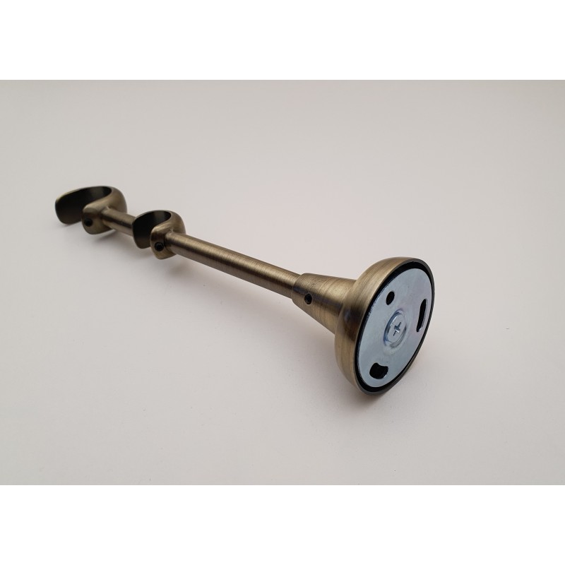 Antikinės bronzos 19/25mm Atvira dviguba kojelė 19mm lazdai/bėgeliui ir 25mm lazdai