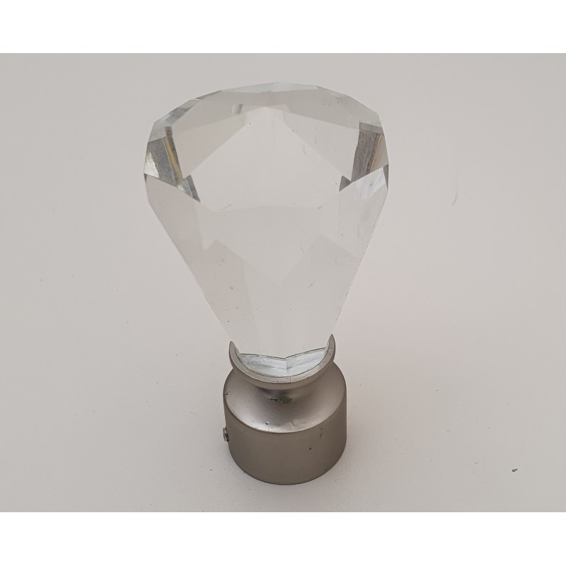 Matinio sidabro 25mm Crystal antgalis