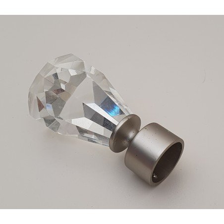 Matinio sidabro 25mm Crystal antgalis