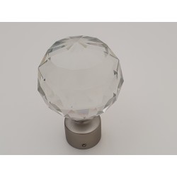 Matinio sidabro 25mm Crystal oval antgalis