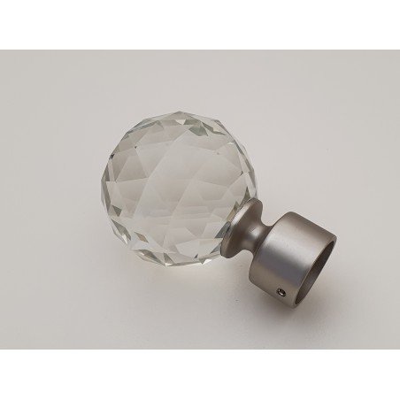 Matinio sidabro 25mm Crystal oval antgalis
