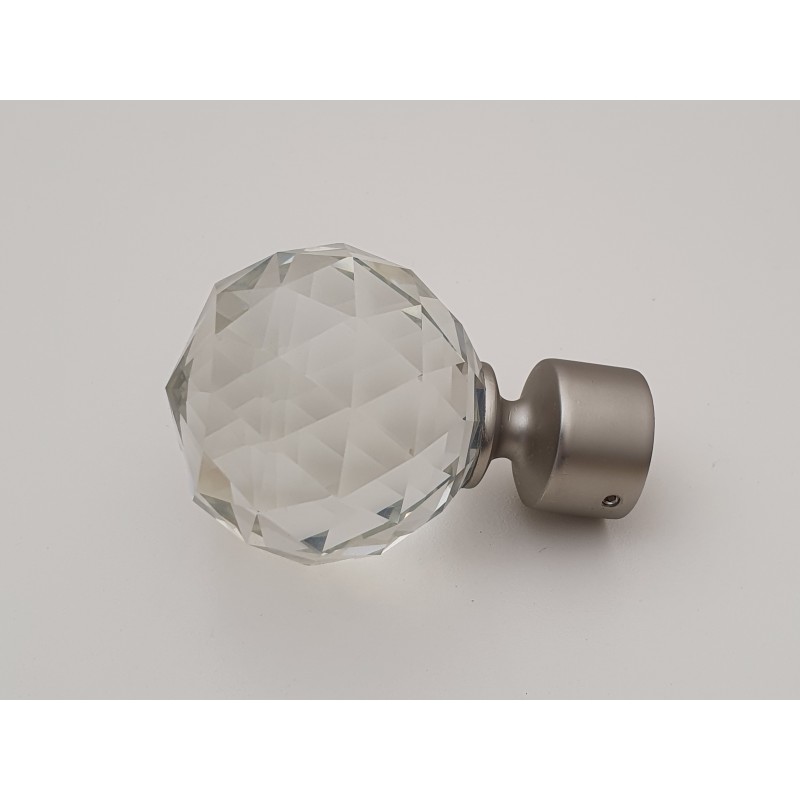 Matinio sidabro 25mm Crystal oval antgalis