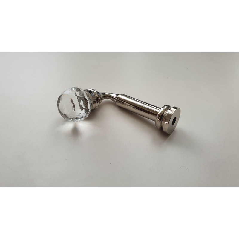 Blizgaus chromo 25mm Kabliukas į sieną su krištolu antgalis