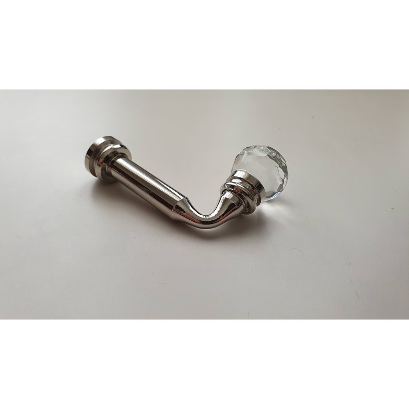 Blizgaus chromo 25mm Kabliukas į sieną su krištolu antgalis