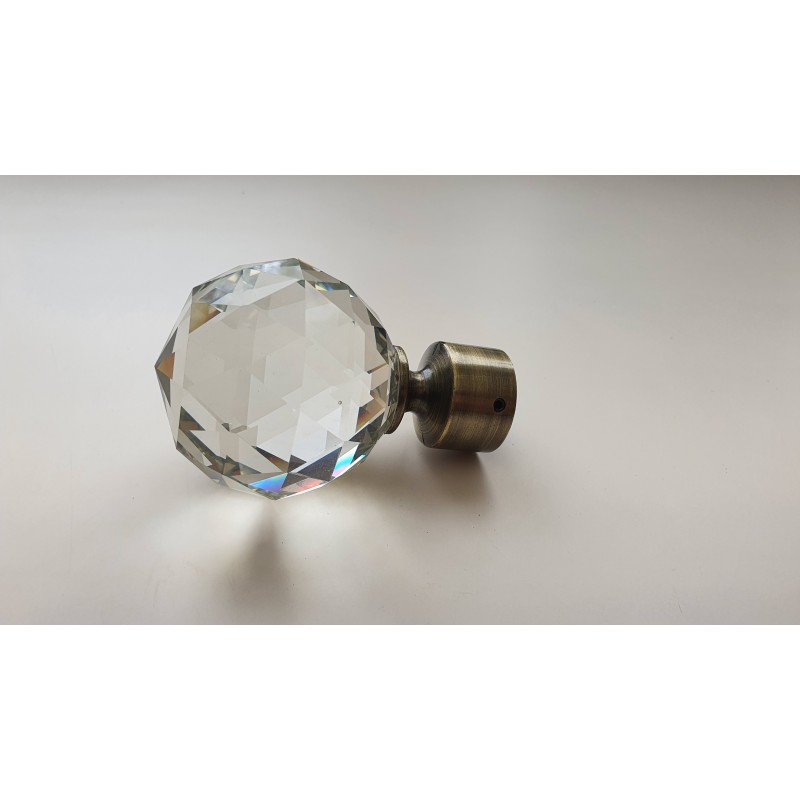 Antikinės Bronzos 25mm Cristal oval antgalis