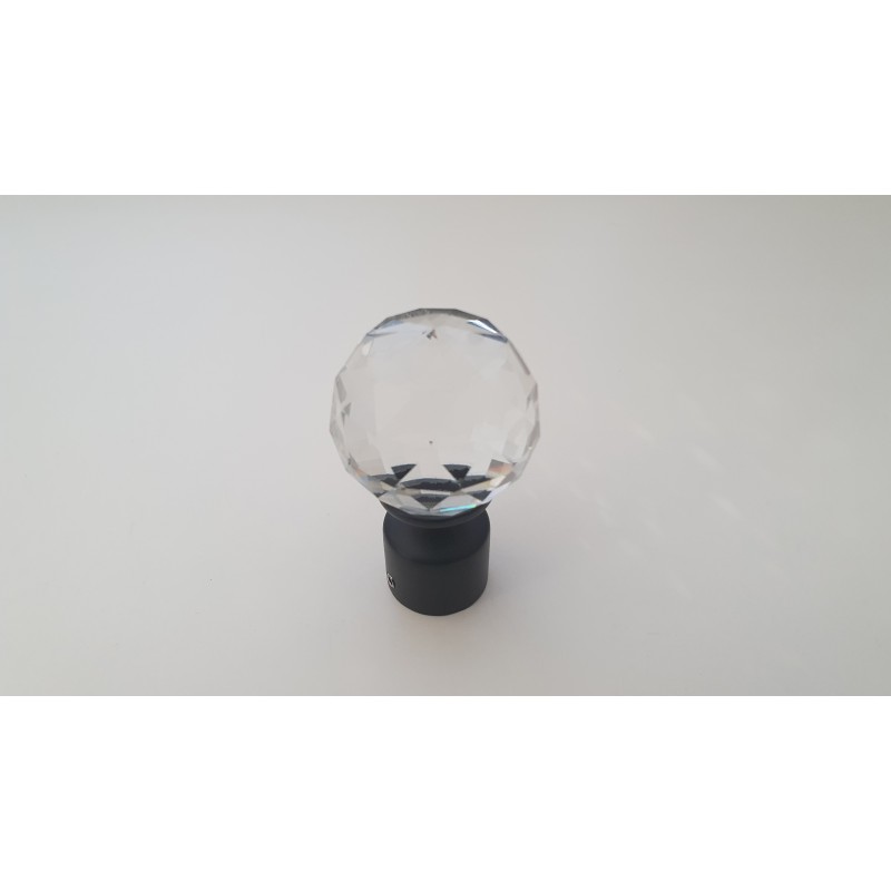 Juodi 19mm crystal oval antgalis