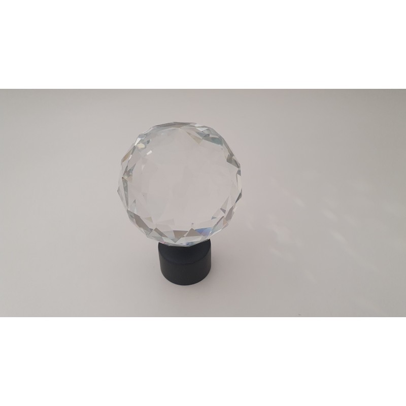 Juodi 25mm Crystal oval antgalis