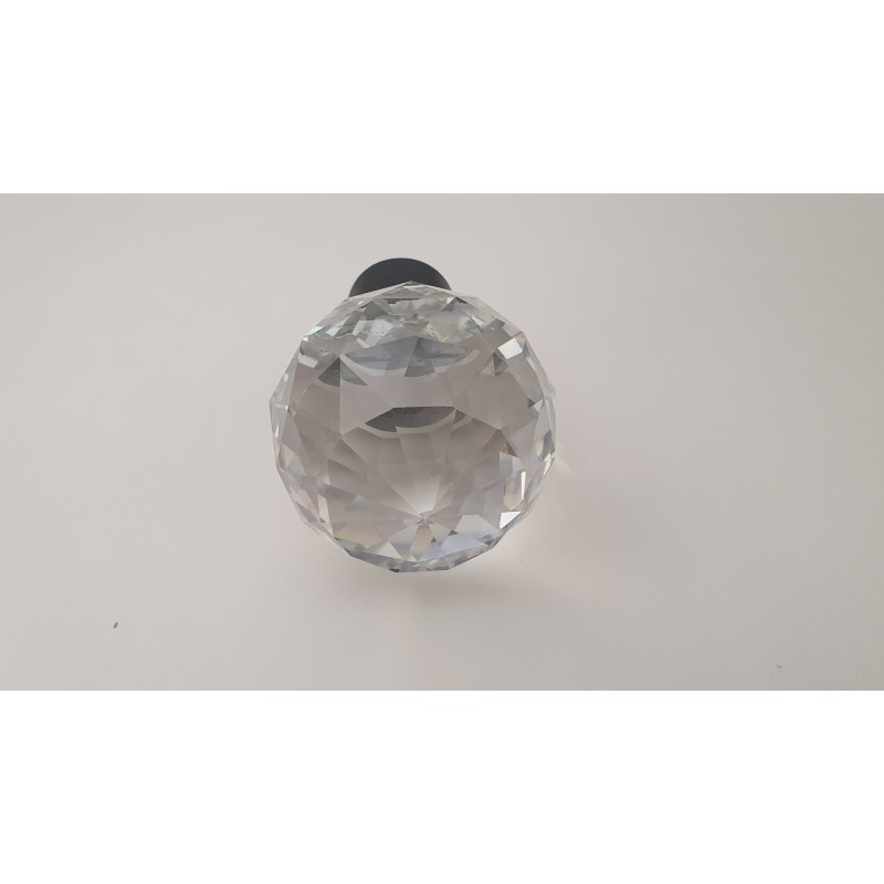Juodi 25mm Crystal oval antgalis