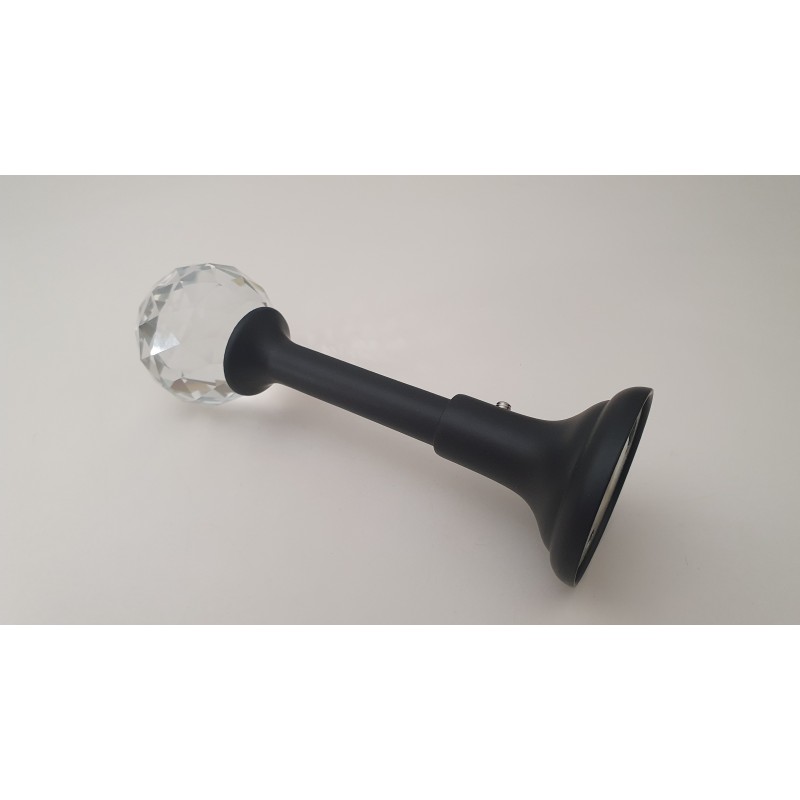 Juodi 25mm Kablys su krištolu antgalis