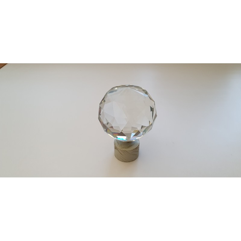 Balto aukso 25mm Crystal oval antgalis