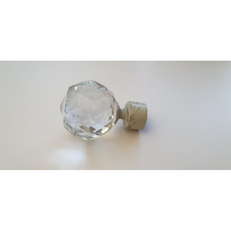 Balto aukso 25mm Crystal oval antgalis