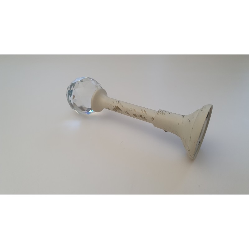 Balto aukso 25mm Kablys su krištolu antgalis