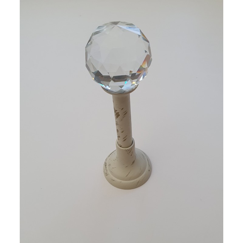 Balto aukso 25mm Kablys su krištolu antgalis