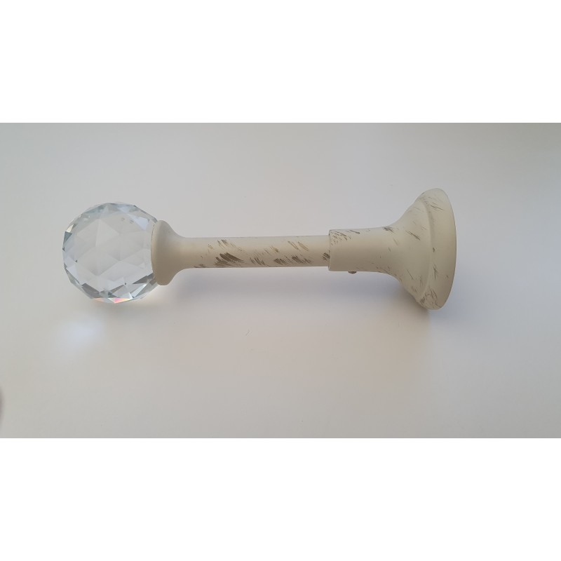 Balto aukso 25mm Kablys su krištolu antgalis