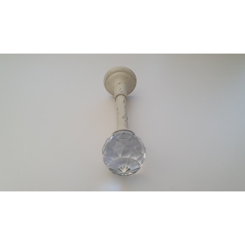 Balto aukso 25mm Kablys su krištolu antgalis